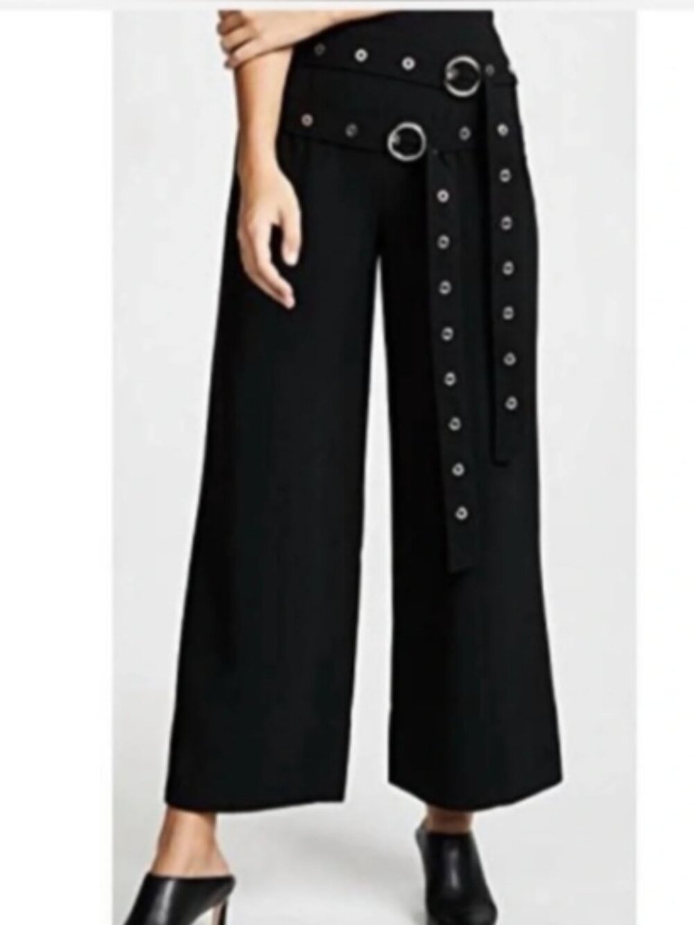EUC Cinq a Sept Jessi Double Belt Wide-Leg Pant, Sz - 12